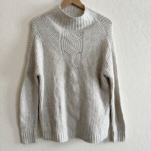 Maurices Light Gray Cable Knit Turtleneck Sweater | XS